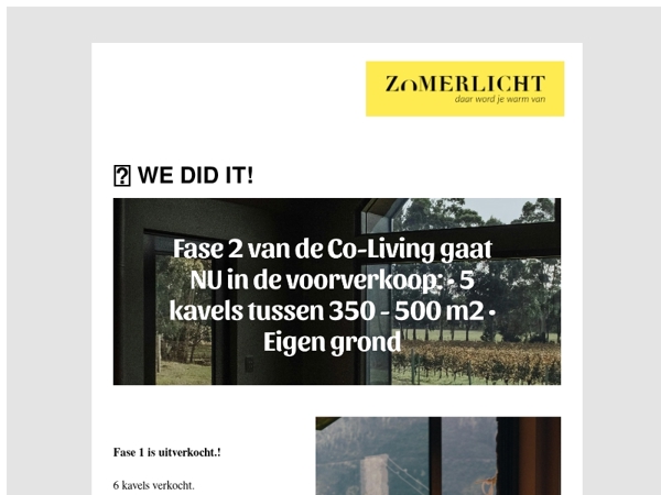 🌞 WE DID IT!  Fase 1 is uitverkocht! 