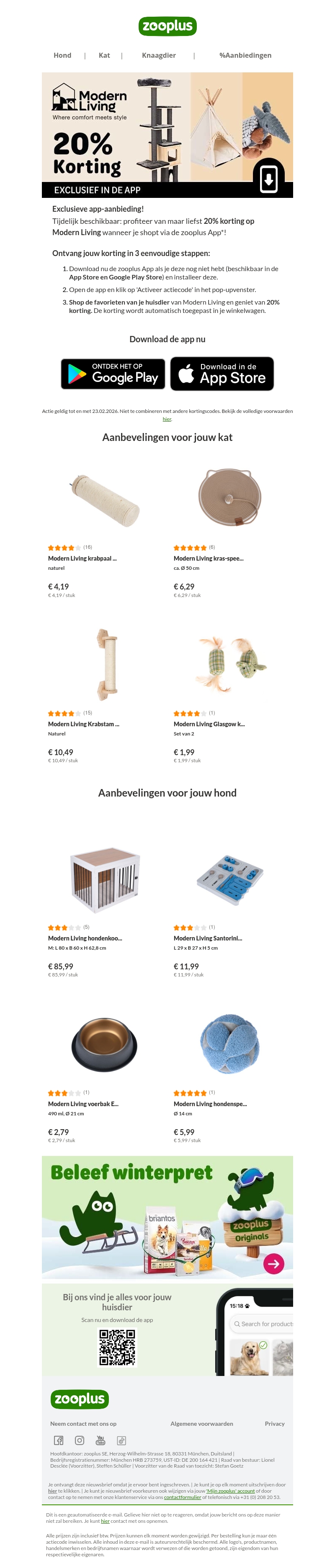 20% korting op Modern Living – alleen in de app 20% korting op Modern Living – alleen in de app