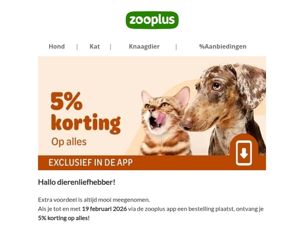 Ontvang 5% korting op ALLES in de app! 📱