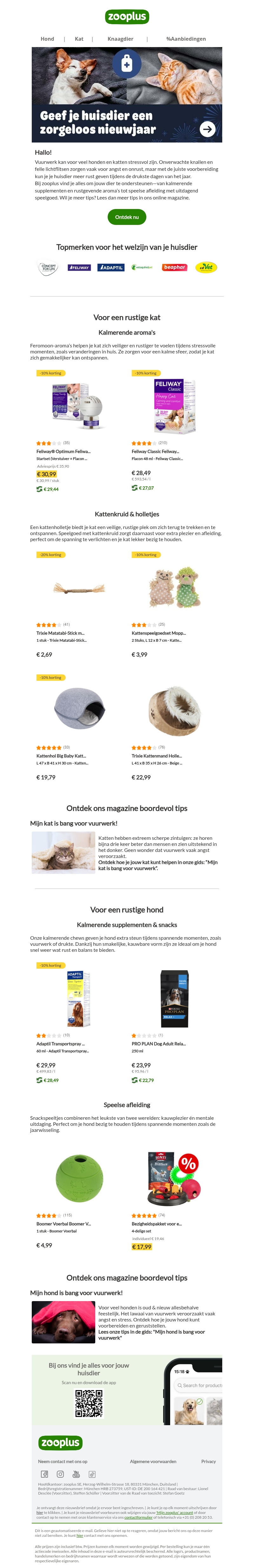 Geef je huisdier een zorgeloze jaarwisseling Geef je huisdier een zorgeloze jaarwisseling