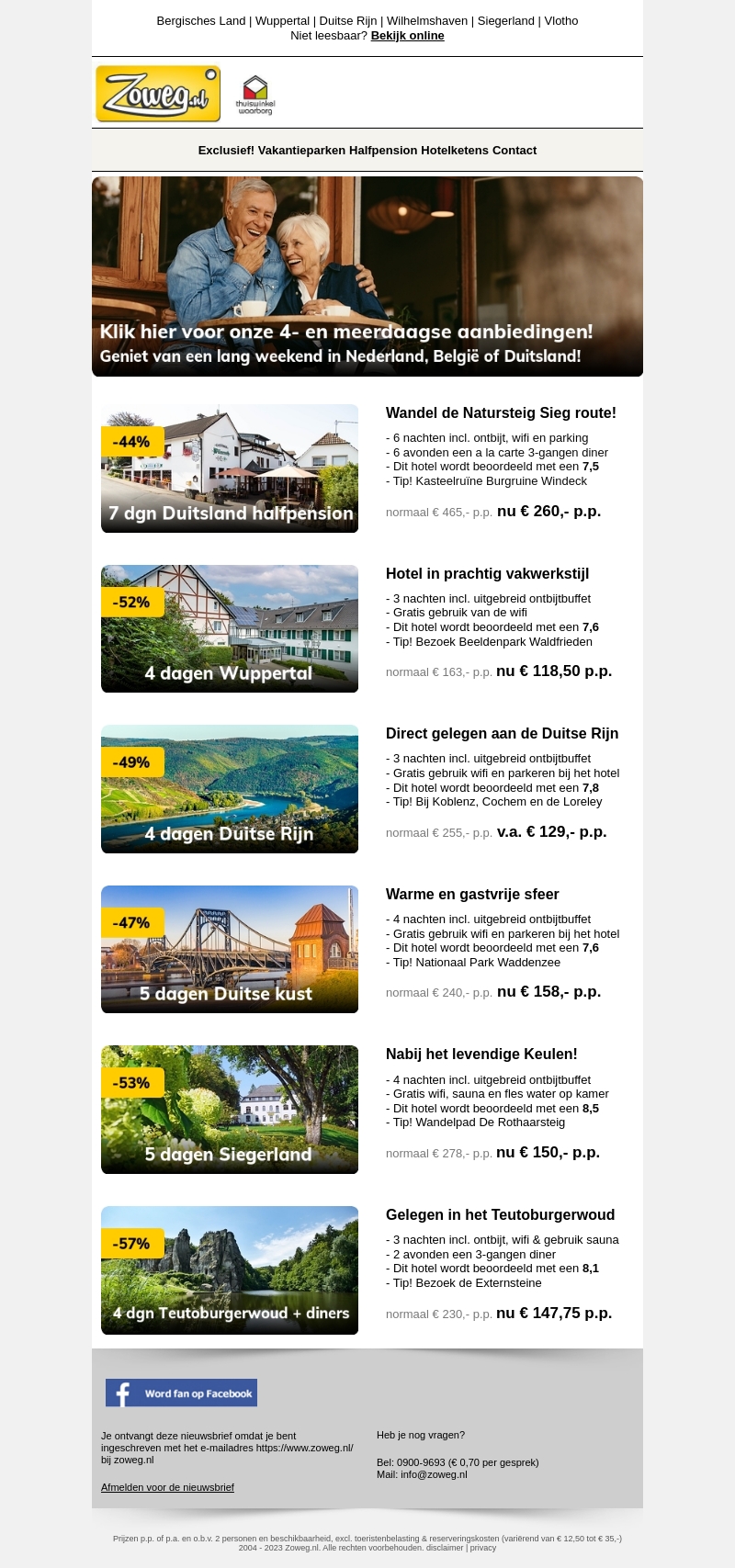 4 dagen Duitsland v.a. 118,50 p.p. 4 dagen Duitsland v.a. 118,50 p.p.