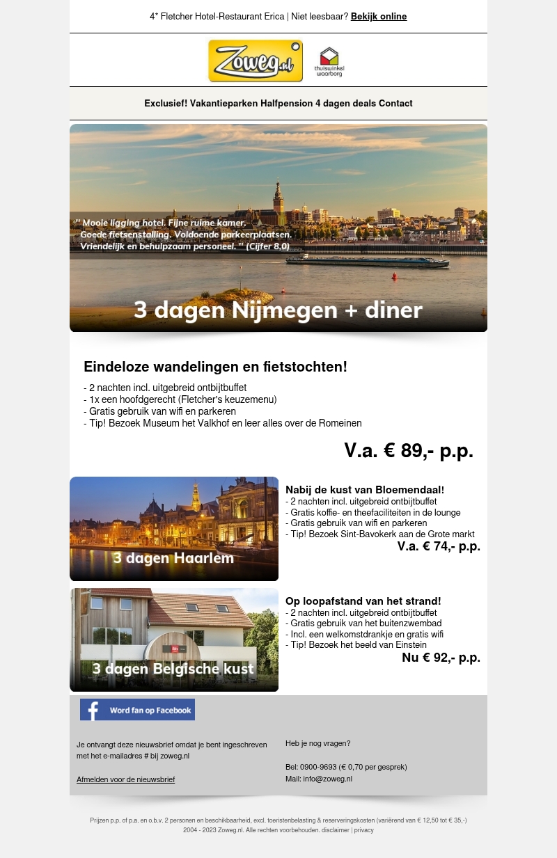 3 dagen Haarlem v.a. 74,- 3 dagen Haarlem v.a. 74,-