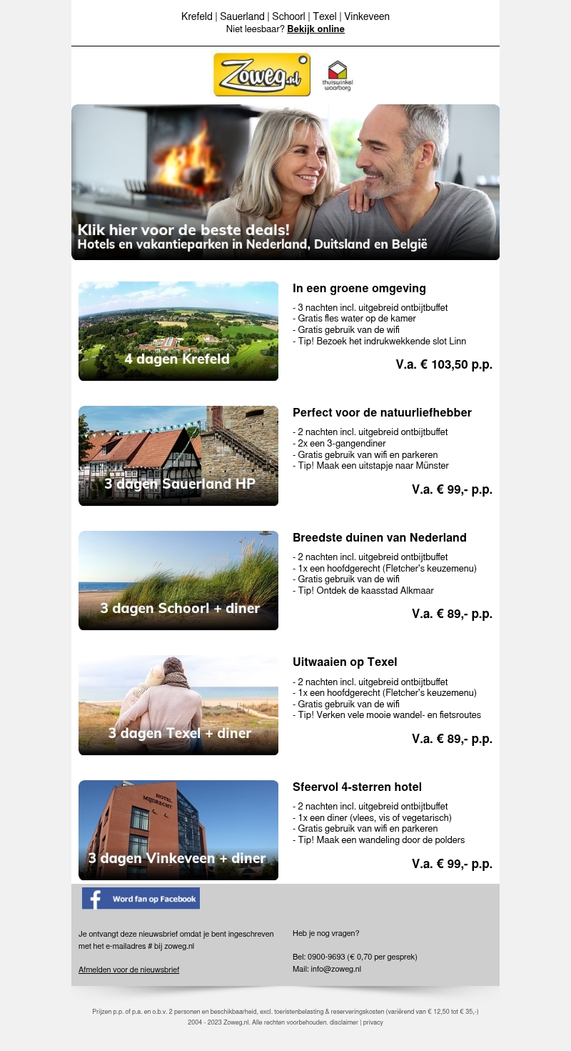 3 dagen Sauerland Halfpension v.a. 99,- 3 dagen Sauerland Halfpension v.a. 99,-