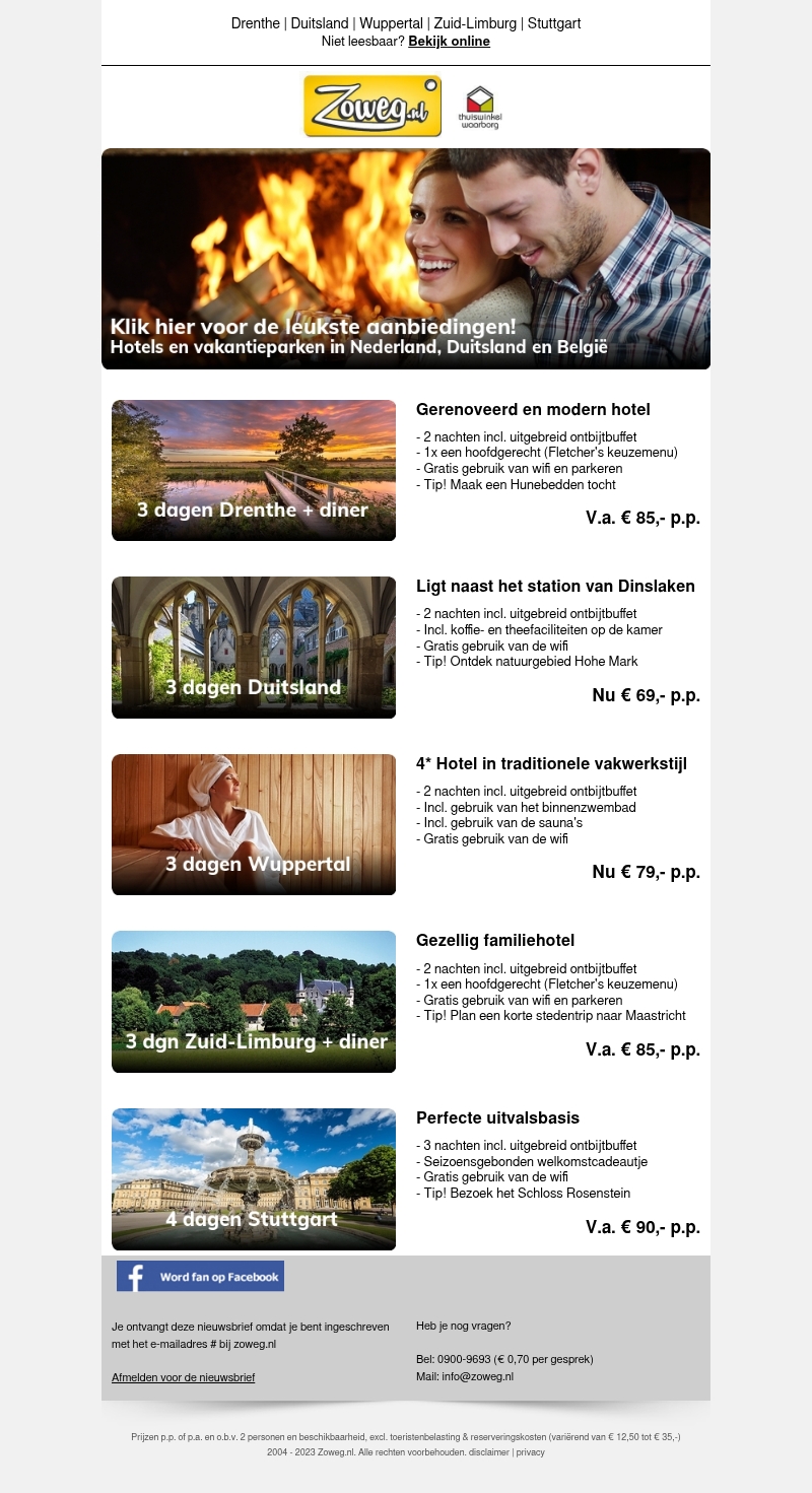 3 dagen Drenthe + diner v.a. 85,- 3 dagen Drenthe + diner v.a. 85,-