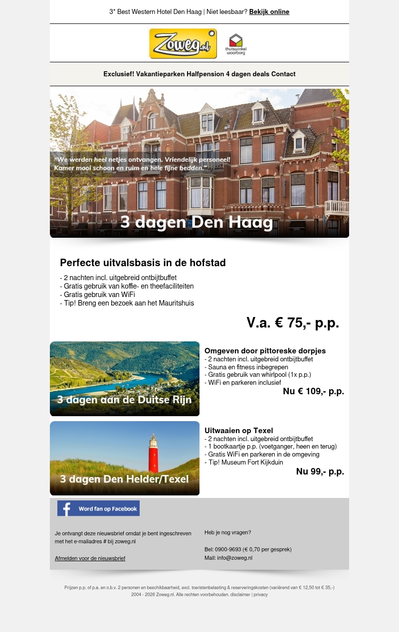 3 dagen aan Duitse Rijn nu 109,- 3 dagen aan Duitse Rijn nu 109,-