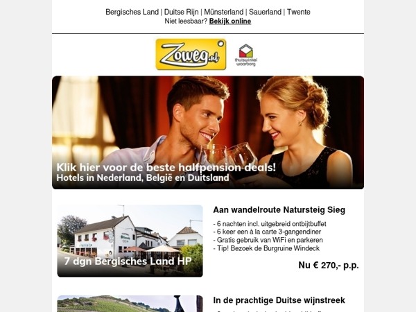 De beste Halfpension deals! 3 dagen v.a. 99,-