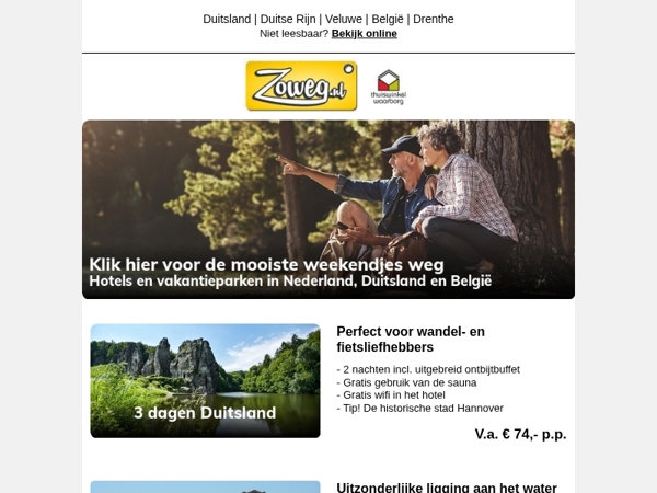 3 dagen Duitsland v.a. 74,-