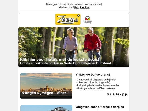 3 dagen Nijmegen + diner v.a. 99,-