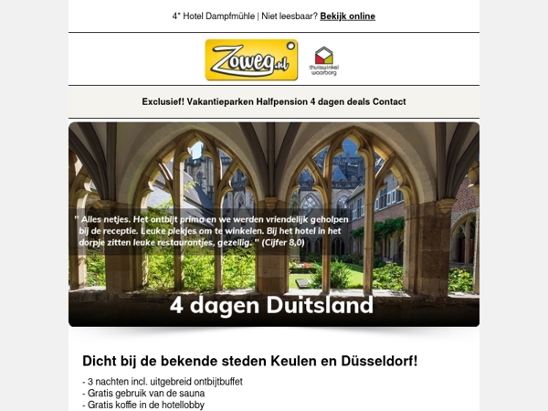 4 dagen Duitsland v.a. 89,-